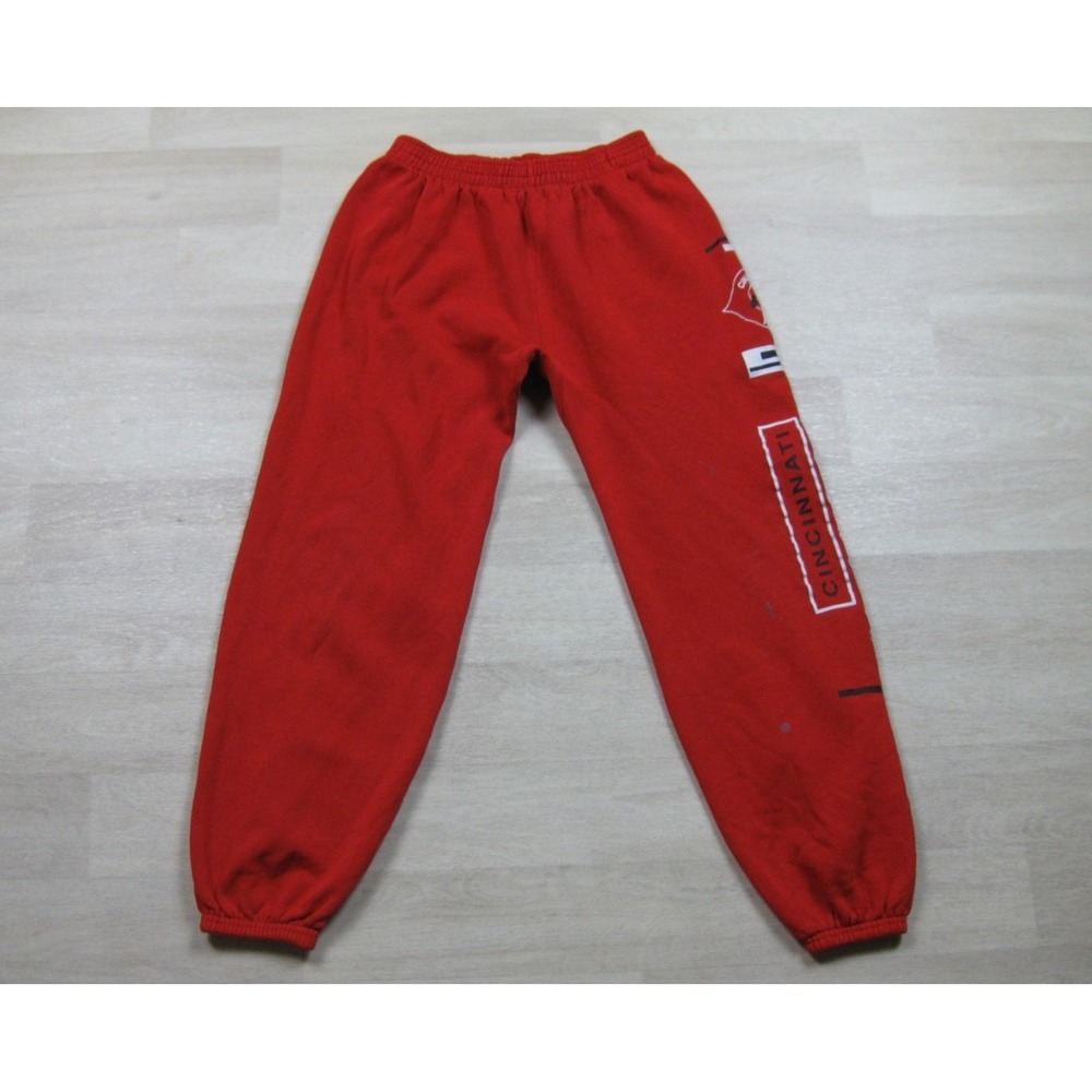 Vintage 90s Cincinnati Reds Sweatpants (S) Hanes Athletic Jogger MLB Baseball